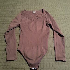 Brown Long Sleeve Bodysuit